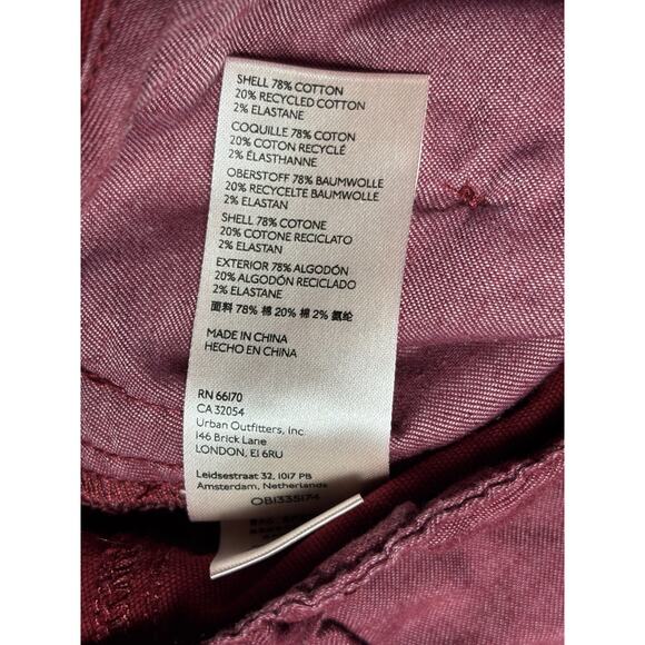 Anthropologie Wine Colored Pants with Trimmed Tuxedo Stripe Size 4 - Picture 5 of 7